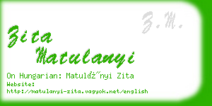 zita matulanyi business card